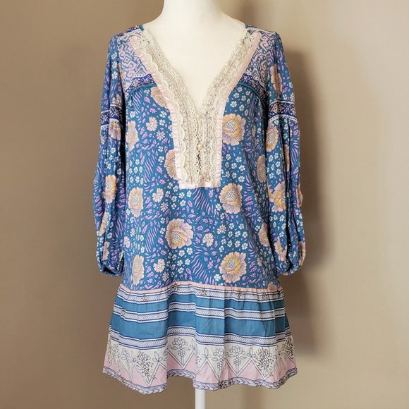 Free People Sweet Poland Boho Peasant Tunic Top XS - Picture 4 of 16